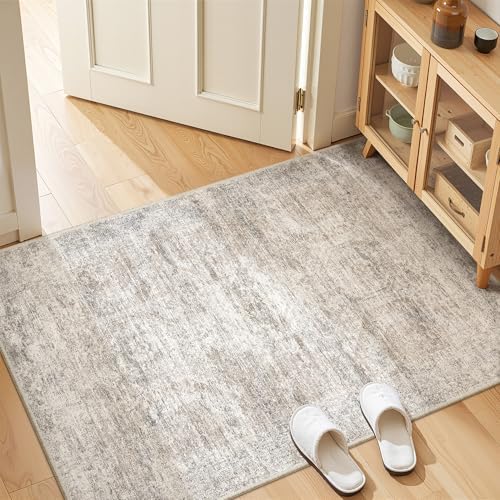 3x4 Rugs for Entryway,Washable Area Rug,Taupe - Image 3