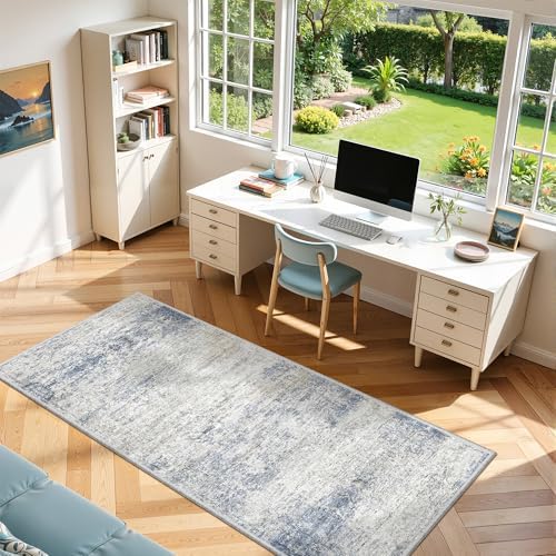3x6 Runner Rug Non Slip,Washable Hallway Runner Rug,Blue - Image 4