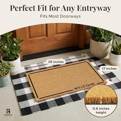 Coir Welcome Mat, Non-Slip, Welcome Classic 2, 17x29 in - Image 2