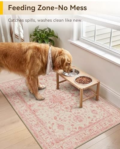RELEANY Washable Area Rug, Small 2'x3', Pink/Light Vintage Pink - Image 2