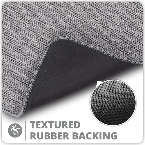 Bosap Bath Mat,Ultra Thin Bathroom Runner Rugs,Large Bath Mats for Bathroom,Quick Dry,Non-Slip,Machine Washable,Low Pile,Bath Rug,Shower Outside,Sink,Home Decor Accessories.Grey,1'5"x2'11"（17x35inch） - Image 4