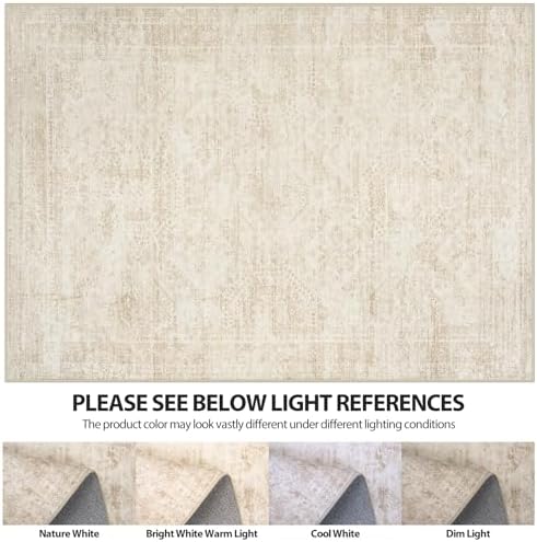 Aelenmu 10x14 Area Rugs for Living Room Washable Dining Room Beige - Image 7