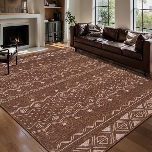 SERISSA 5x7 Washable Non-Slip Boho Area Rug for Living Room by SERISSAHomeDecorCollection