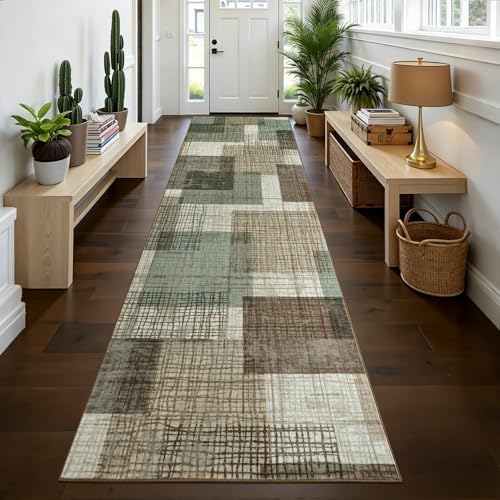Washable 3x10 Runner Rug for Hallway Kitchen Bedroom, Green - Image 3