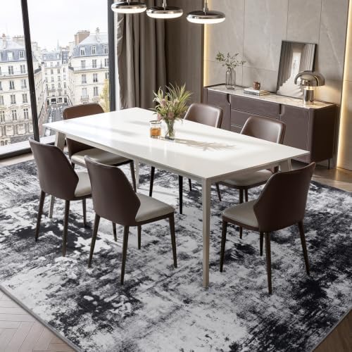Stiio 5x7 Area Rugs for Living Room, Washable Black Grey Large Rug - Image 3