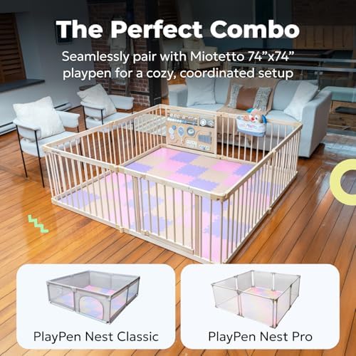 MioTetto Baby Play Mat, Soft Foam Floor Tiles for Kids. Adjustable Interlocking Foam Tiles, Fits with 74x74 Playpen Baby mat for Crawling & Development, Safe & Non-Toxic Playmat for Babies 6-12 Months - Image 3