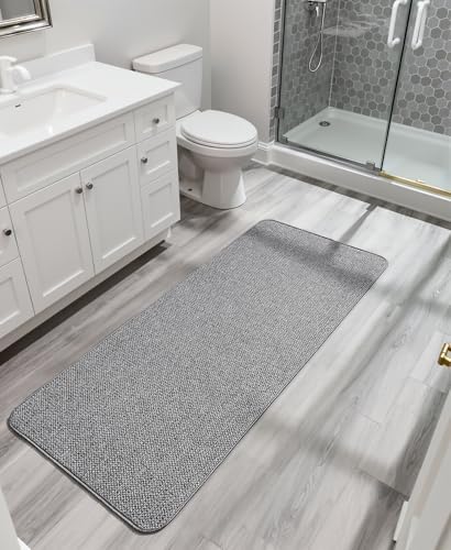 Bosap Bath Mat,Ultra Thin Bathroom Runner Rugs,Large Bath Mats for Bathroom,Quick Dry,Non-Slip,Machine Washable,Low Pile,Bath Rug,Shower Outside,Sink,Home Decor Accessories.Grey,3'x4'(36x48inch) - Image 6