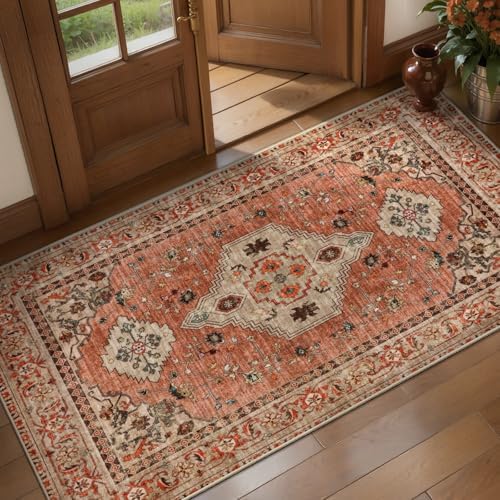 Tangsoo Boho 2x4 Runner Washable Rugs for Entryway, Non Slip Small Area Rug by Tangsoo