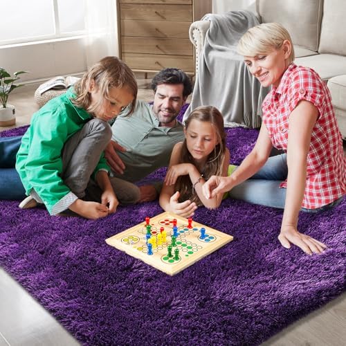 Shag Runner Rug for Bedroom Living Room 2x6 Upgrade Non-Slip Fluffy Soft Bedside Rugs,Purple Shaggy Purple Carpet for Livingroom Dorm Home Decor Aesthetic - Image 4