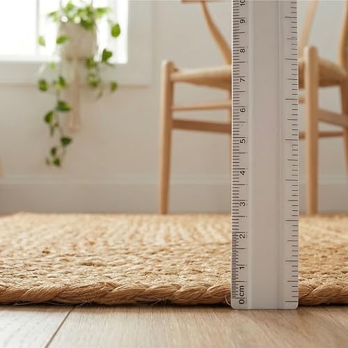 Hausattire Jute Braided Woven Kitchen Rug 2x3 Feet - Natural - Image 2