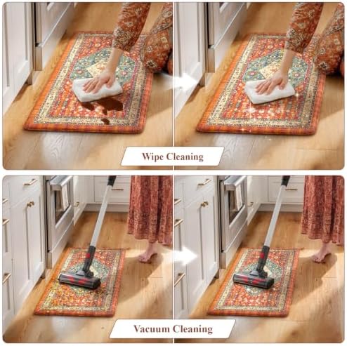 Collive Anti Fatigue Kitchen Mats, Boho Cushioned Kitchen Rugs, 20"x39" - Image 5