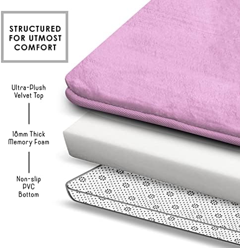 Clara Clark 2 Piece Bathroom Rugs, Velvet Memory Foam Bath Mat Set, Non-Slip Bath Rugs, Machine Wash, Dries Quickly, Ultra Soft Plush Bath Mats for Bathroom, 17 x 24 + Contour, Lavender Dream - Image 5