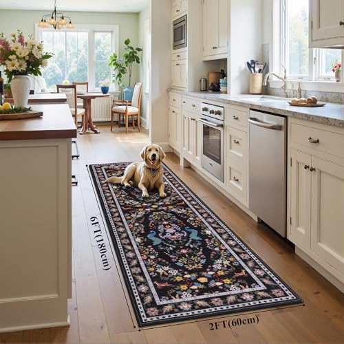HEBE Hallway Runner Rug 2'x6', Washable Non Slip Kitchen Rug Runner - Image 2