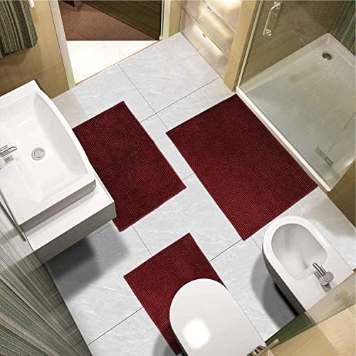 Urvoix Bathroom Rugs Sets 3 Piece, Non-Slip Chenille Bath Rug Set - Image 2