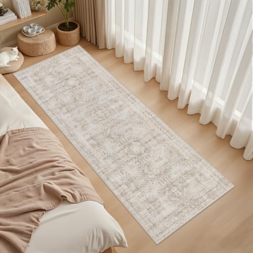 2'6''x10' Hallway Washable Runner Rug:Neutral Kitchen Carpet Brown - Image 3