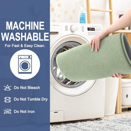 OLANLY Memory Foam Bathroom Runner Rugs 70x24, Long Bath Mats, Sage Green - Image 6