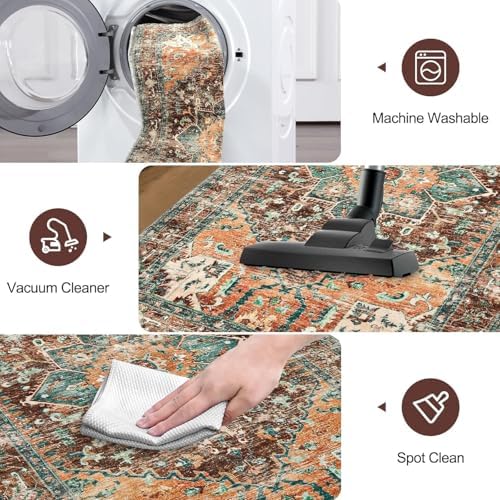 Yamaziot Washable Runner Rug Set of 2, Non-Slip Boho Hallway Kitchen Rug - Image 5