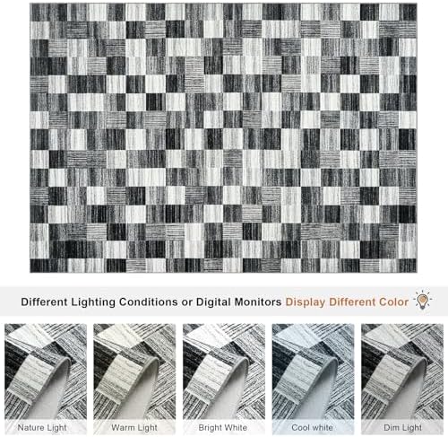 Terrug Black and White Checkered Rug for Entryway, 2x3 Small Area Rugs - Image 5