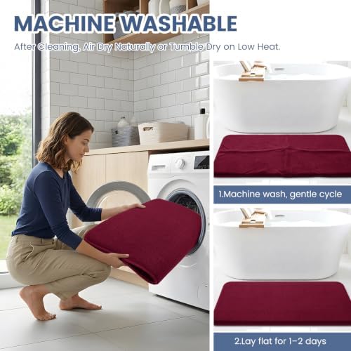 Smiry Memory Foam Bath Mat 50x30, Extra Soft Absorbent Bathroom Rugs - Image 6