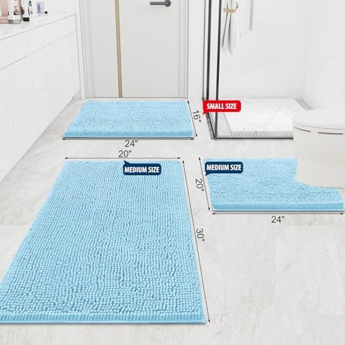 Smiry Bathroom Rugs 40X32, Luxury Chenille Extra Soft Absorbent Bath Mat - Image 2