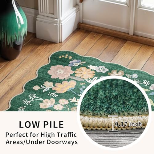 3x15 Hallway Runner Rug Washable: Non Slip Carpet Runner for Kitchen Green - Image 6