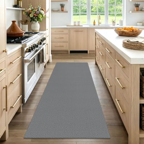 EARTHALL Washable Runner Rug, Non Slip Kitchen Runner, 3x7 Ft, Dark Gray - Image 6