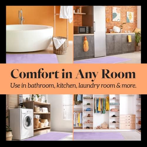 Memory Foam Bath Mat Non Slip Absorbent Super Cozy Velvet Bathroom Rug Carpet (17 inches X 24 inches, Lavender) - Image 7