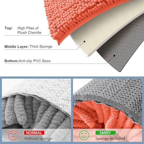 Smiry Bathroom Rugs 47X17, Luxury Chenille Extra Soft Absorbent Bath Mat - Image 5