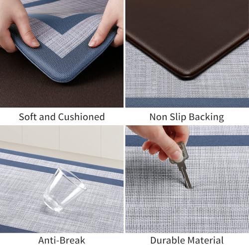 Mattitude Kitchen Mats Set of 2,Cushioned Anti-Fatigue Non-Skid Rug Sets - Image 3