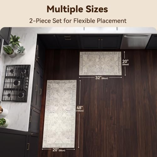 GRANNY SAYS Boho Kitchen Rug Set of 2, Anti Fatigue Kitchen Mats Non Slip - Image 2