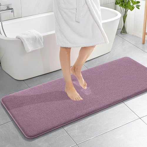 OLANLY Memory Foam Bathroom Runner Rug 59x20, Absorbent Long Mat, Deep Plum by OLANLY