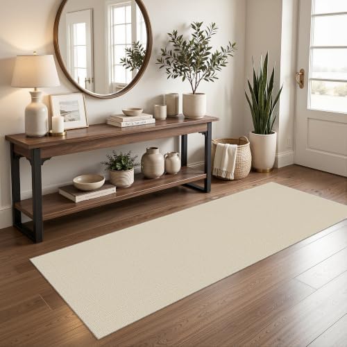Valenrug 2x6 Runner Rug Non Slip, High-Low Pile Runners for Hallways, Beige - Image 4