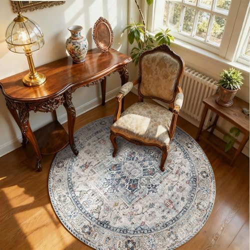4x4 Washable Rugs for Living Room: Bedroom Rug Stain Resistant Non Slip Low Pile Soft Small Area Rugs for Bedroom Entryway Kitchen Living Room Bedside Office Dorm Kids Room Entrance - Image 2