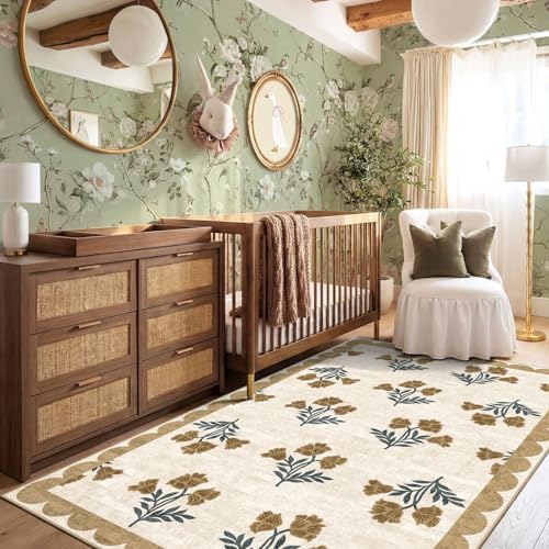 4x6 Area Rug for Bedroom - Soft Washable Boho Beige Living Room Rug - Image 6