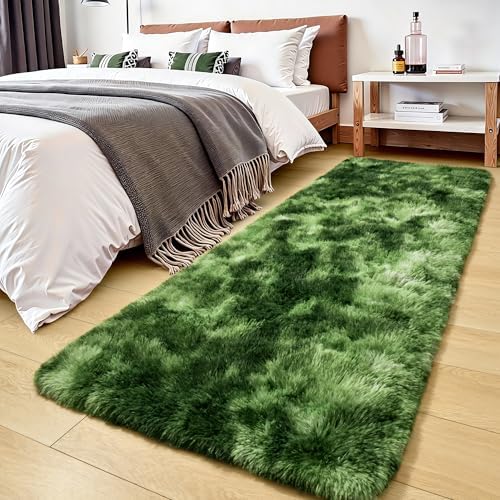 Tepook Soft Fluffy Runner Rugs for Bedroom 2x6 with Rubber Backing - Image 2