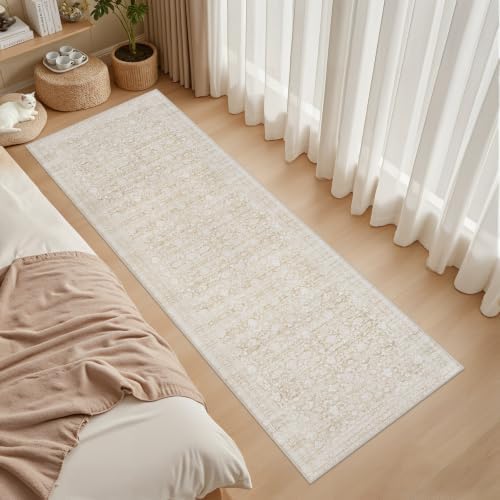 2'6''x10' Hallway Washable Runner Rug:Kitchen Carpet Natural Beige - Image 3