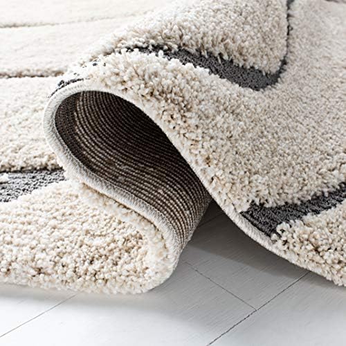 SAFAVIEH Florida Shag Collection Area Rug - 2'3" x 21' Runner, Cream & Grey, Non-Shedding & Easy Cleaning, Plush Thick Pile, Ideal for Living Room, Bedroom, Dining Space (SG471-1180) - Image 6