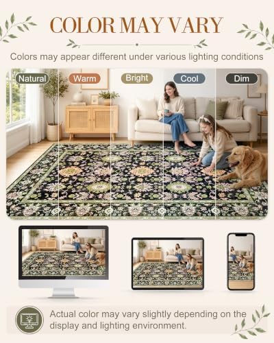 OLANLY 8x10 Washable Area Rug, Soft Non Slip Carpet for Bedroom Living Room - Image 2
