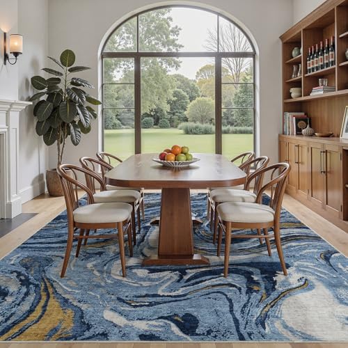 DMOYEST 9x12 Washable Area Rug Abstract Modern Non-Slip Indoor Carpet - Image 3