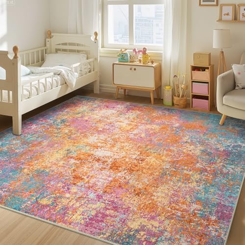 RELEANY Washable Square 8'x8' Area Rug for Living Room Starlight - Image 2