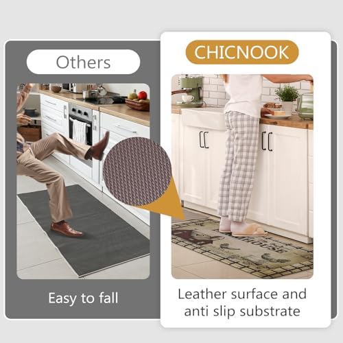 2PCS Farmhouse Kitchen Rugs,Retro Rooster Anti Fatigue Kitchen Mat - Image 6