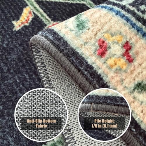YARNSCAPE 9' x 12' Machine Washable Area Rug, Non-Slip Low-Pile Carpet - Image 6