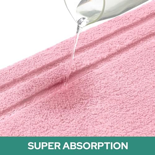 HOMEIDEAS Light Pink Microfiber Bathroom Rugs Set of 3, Non Slip Bath Mats - Image 4