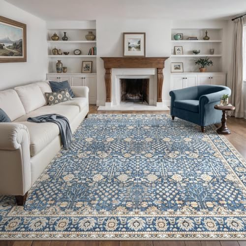 Bavni 2.5x10 Kitchen Runner Rug, Washable Non Slip, Lake Blue - Image 3