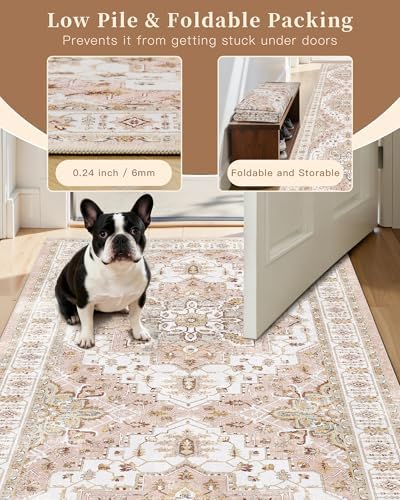 Madane Hallway Runner Rug 2x8 Washable Kitchen Rugs Non-Slip, Pink - Image 6