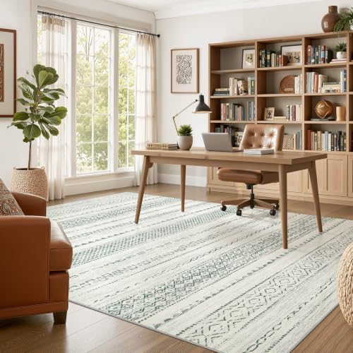 Nakagishi Boho 5x7 Area Rug Living Room Rugs Machine Washable Green - Image 5