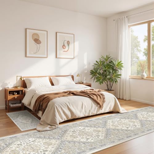zesthome 2x10 Runner Rug Non Slip,Washable Hallway Runner Rug,Beige - Image 5