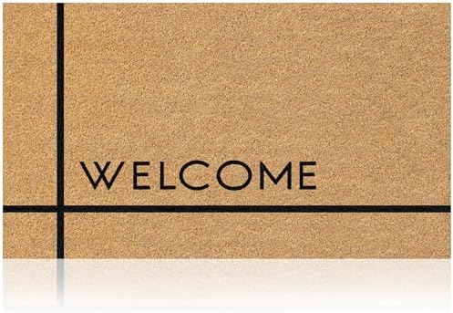 Coir Welcome Mat, Non-Slip, Welcome Classic 7, 17x29 in by AmaruDoorMats