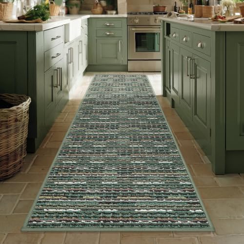 BSICPRO Kitchen Runner, 24"x70" Kitchen Mats for Floor, Green by BSICPRO