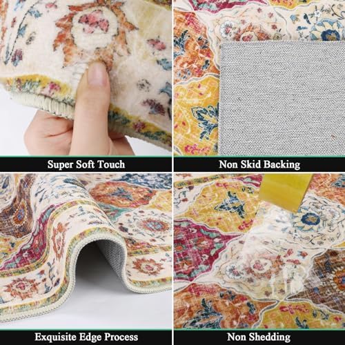 HEBE Hallway Runner Rug 2'x6', Washable Non Slip Kitchen Rug Runner - Image 3